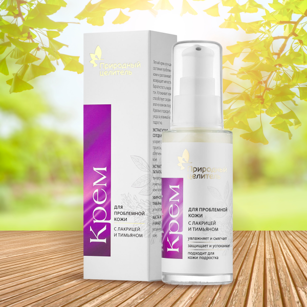 Природный целитель® Крем для проблемной кожи с лакрицей и тимьяном, 50 мл